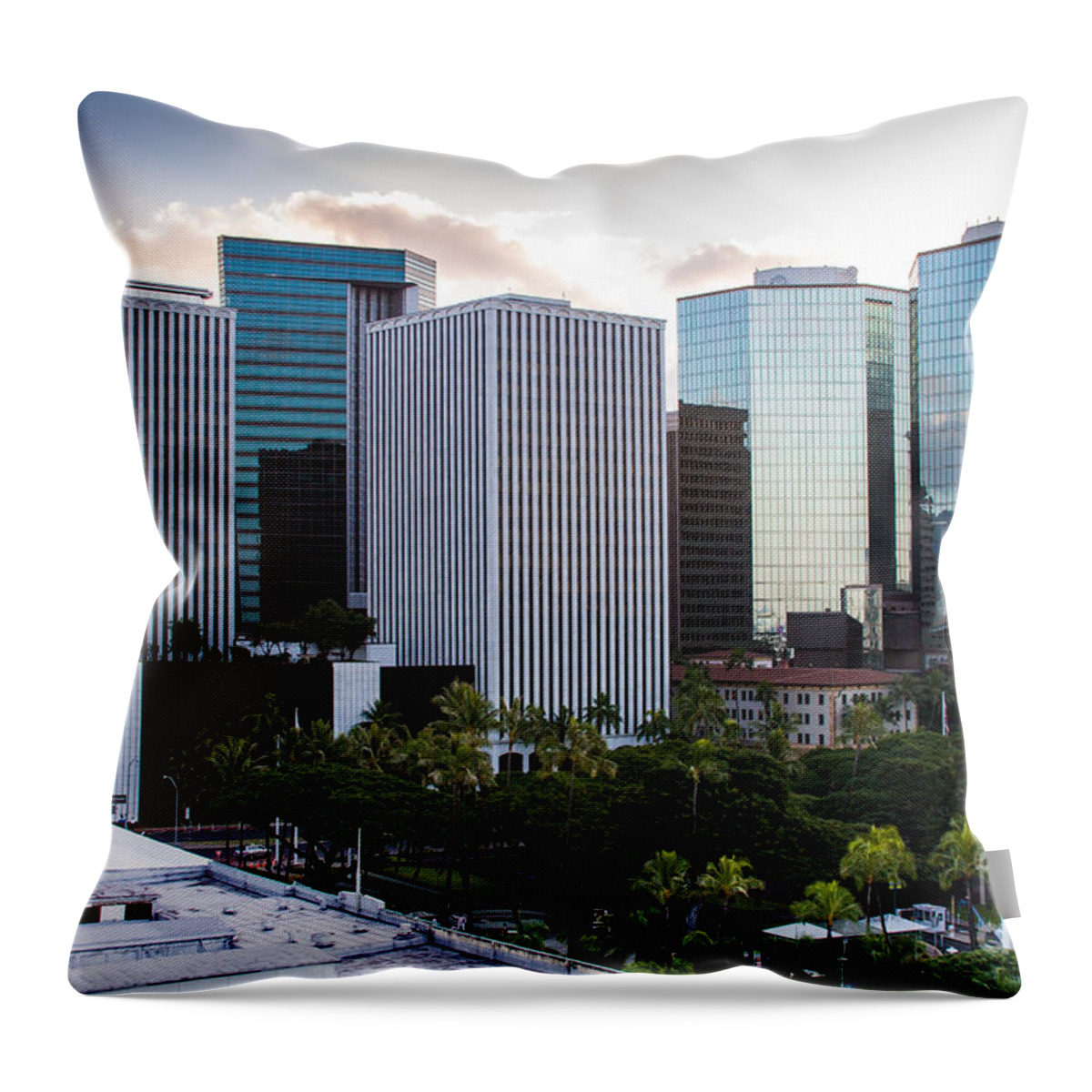 City Throw Pillow featuring the photograph Honolulu by Ronald Lutz