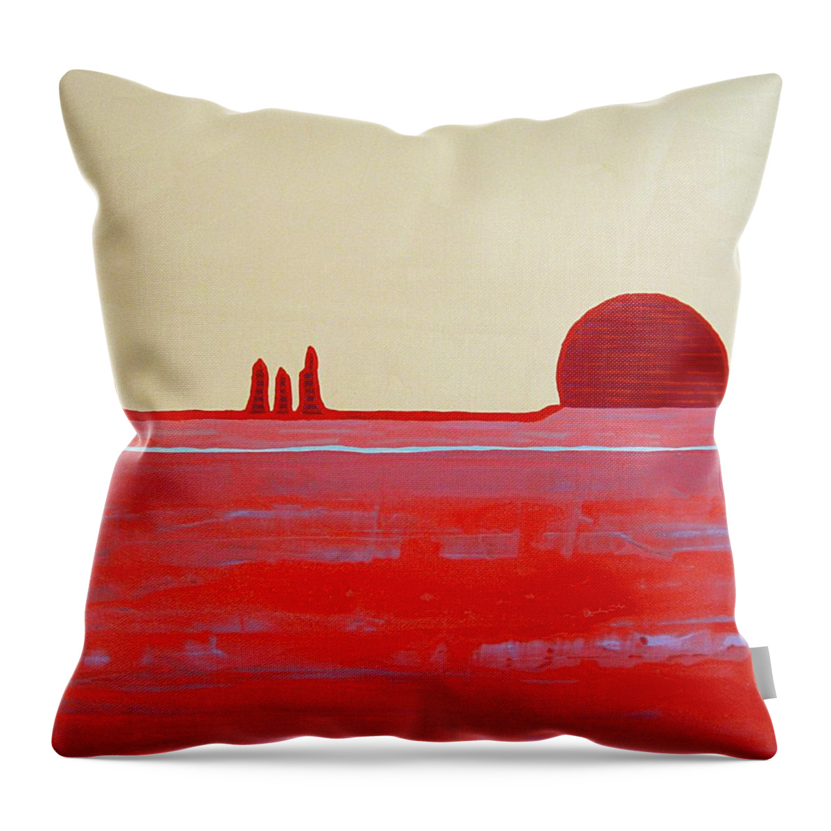 Painting Throw Pillow featuring the painting Hoodoo Sunrise original painting by Sol Luckman