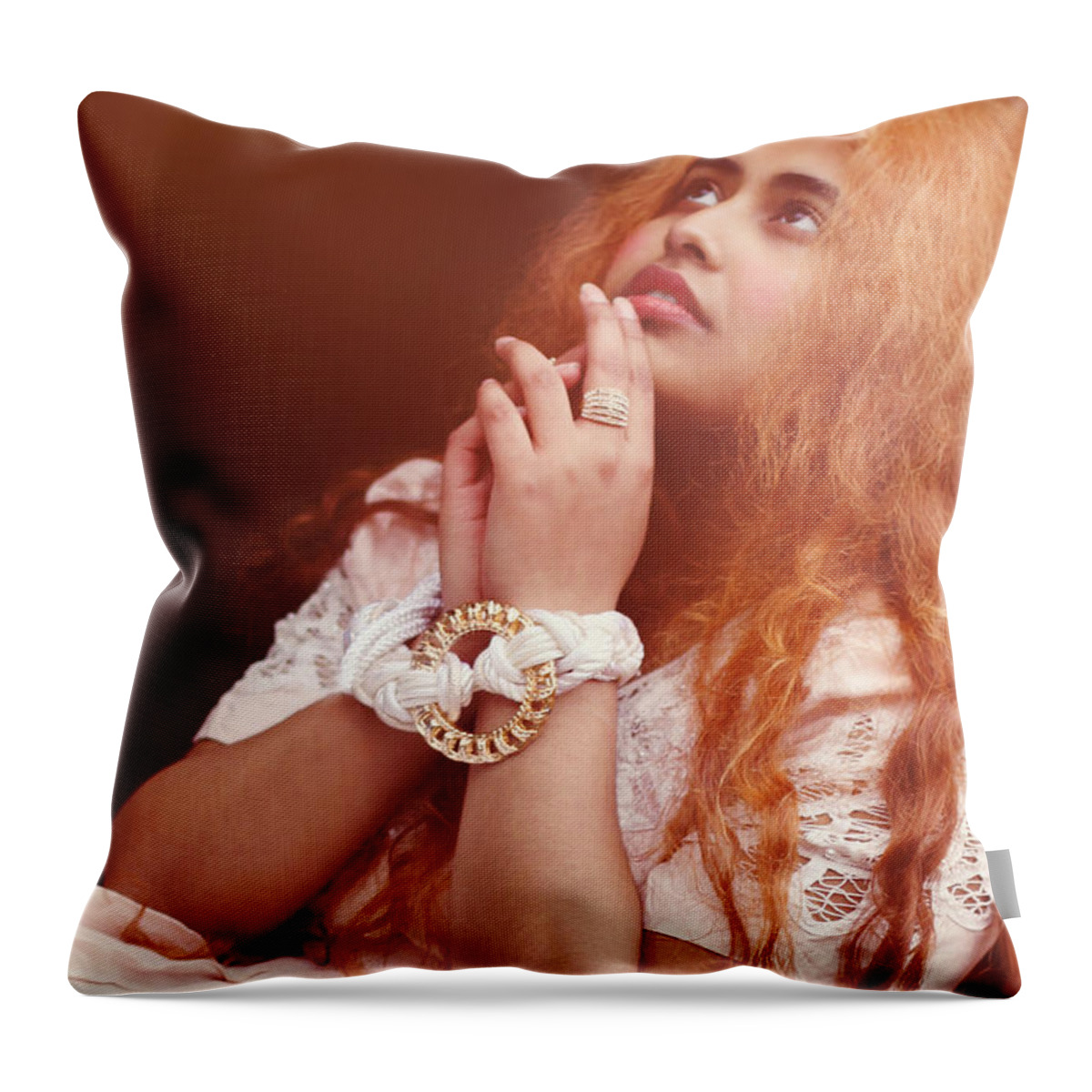Girl Throw Pillow featuring the photograph Hope by Jasna Buncic
