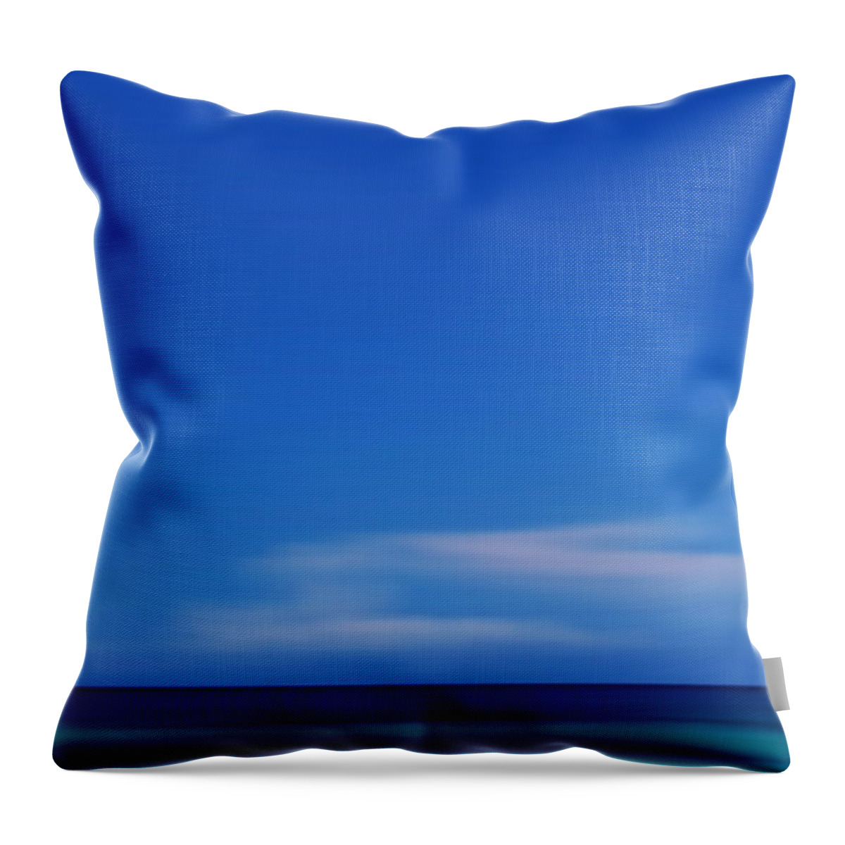 Blue Throw Pillow featuring the digital art Horizon by Deborah Smith