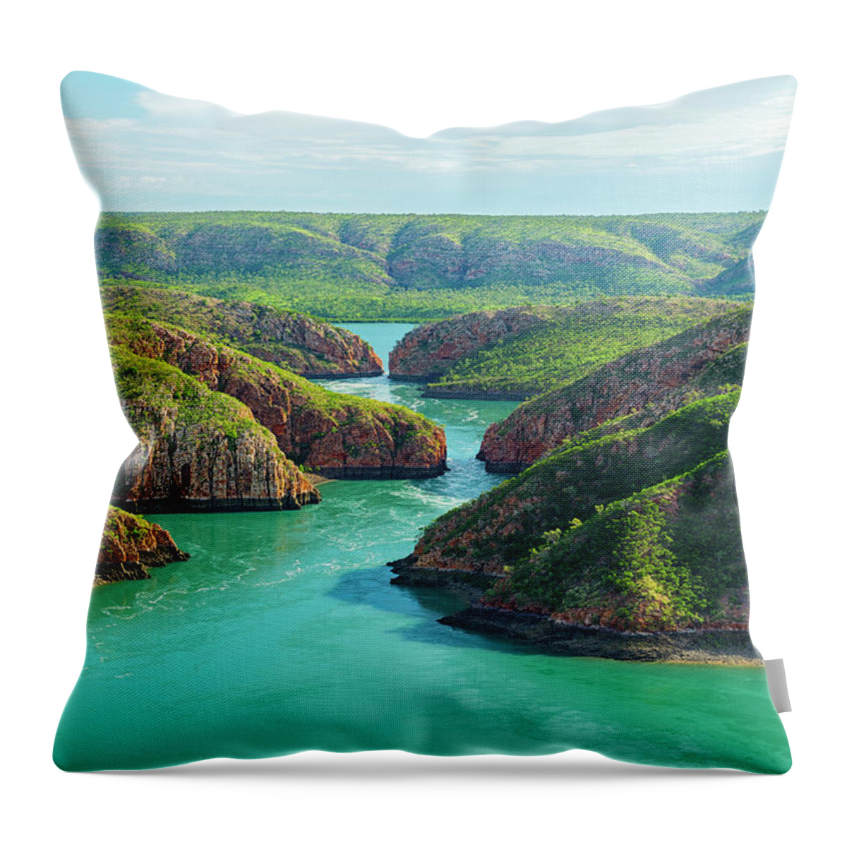 Scenics Throw Pillow featuring the photograph Horizontal Falls, Kimberley, Australia by Laurenepbath