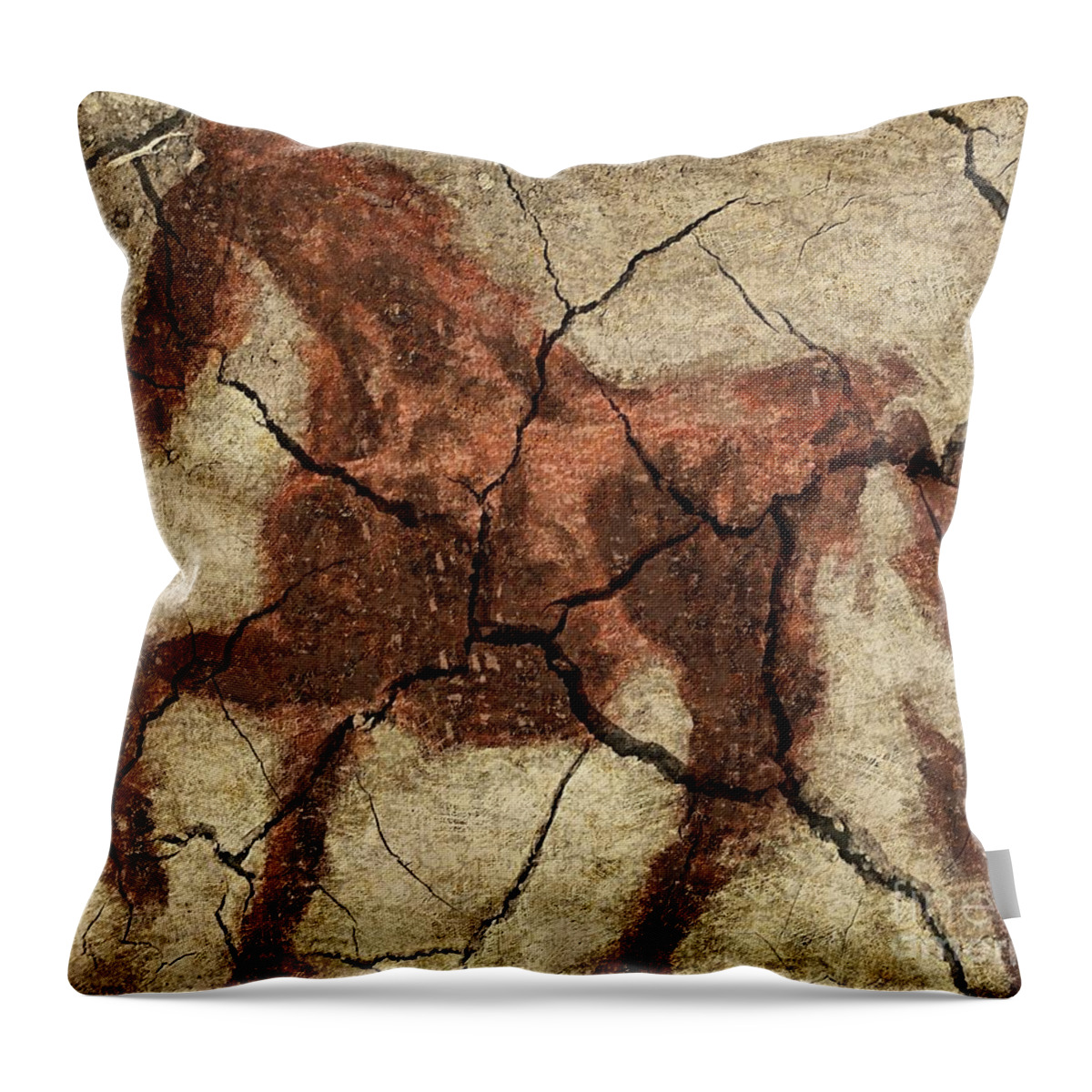 Animal Throw Pillow featuring the digital art Horse - cave art by Dragica Micki Fortuna