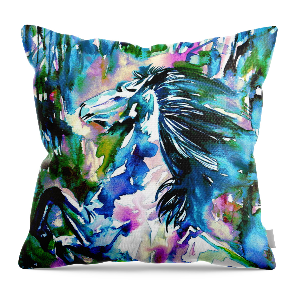 Horse Throw Pillow featuring the painting Horse Painting.37 by Fabrizio Cassetta