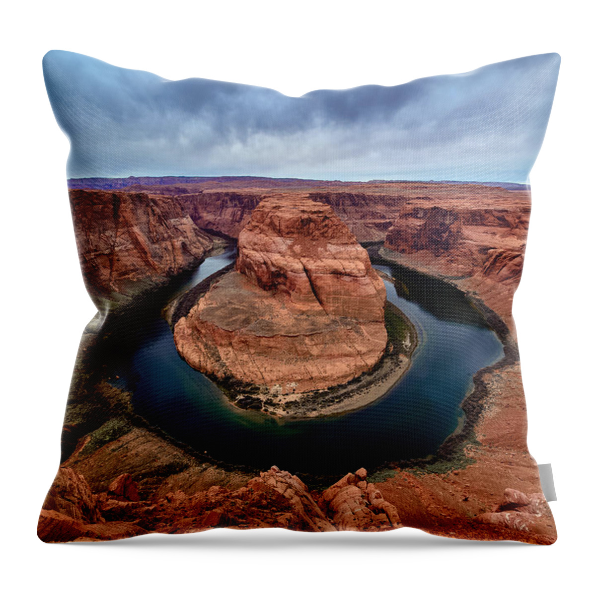 Horseshoe Bend Throw Pillow featuring the photograph Horseshoe Bend by Mike Ronnebeck