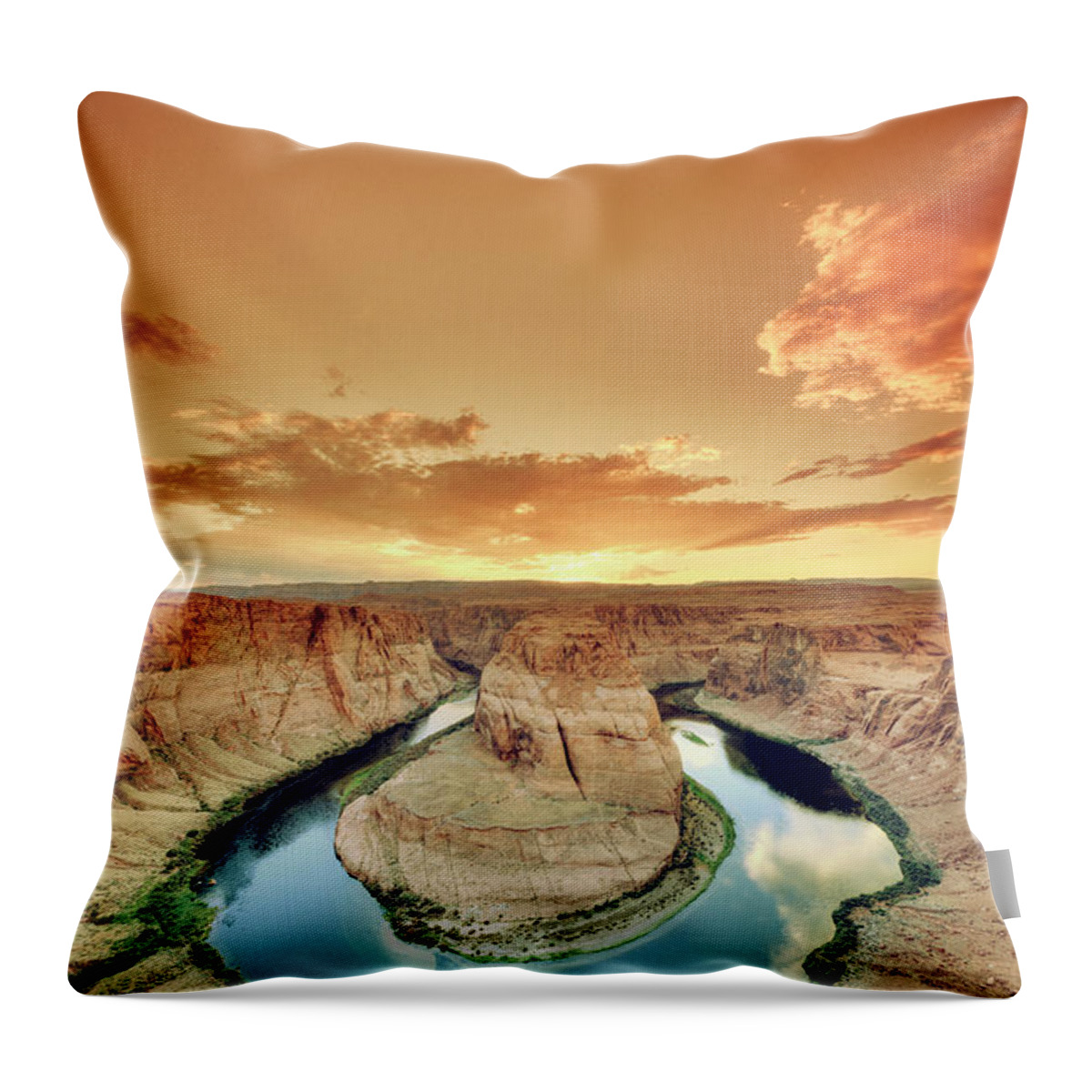 Tranquility Throw Pillow featuring the photograph Horseshoe Bend Caynon by Michele Falzone