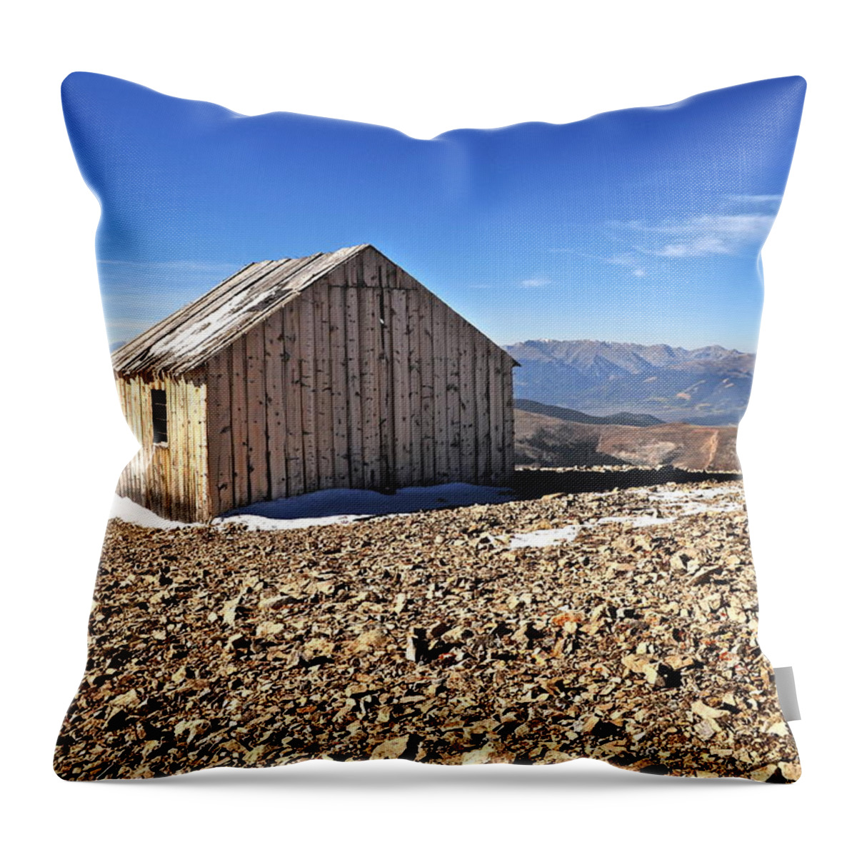 Colorado Throw Pillow featuring the photograph Horseshoe Mountain Mining Shack by Aaron Spong
