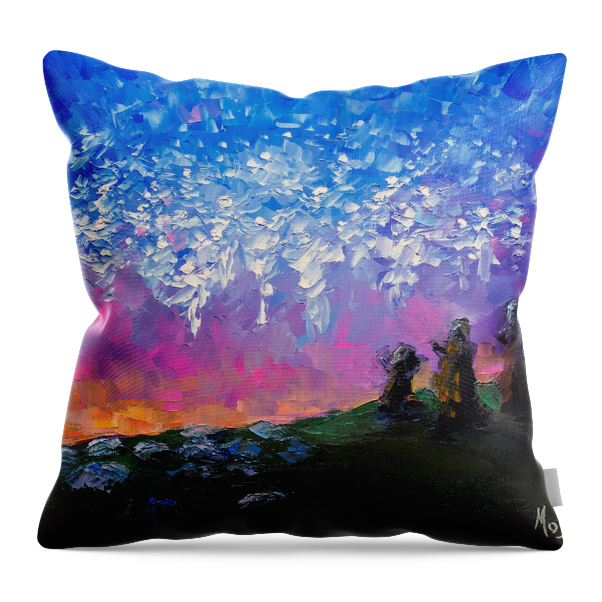 8x10 Throw Pillow featuring the painting Host of Angels by Mike Moyers