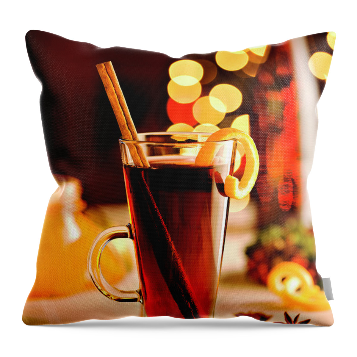 Orange Color Throw Pillow featuring the photograph Hot Wine by Azemdega