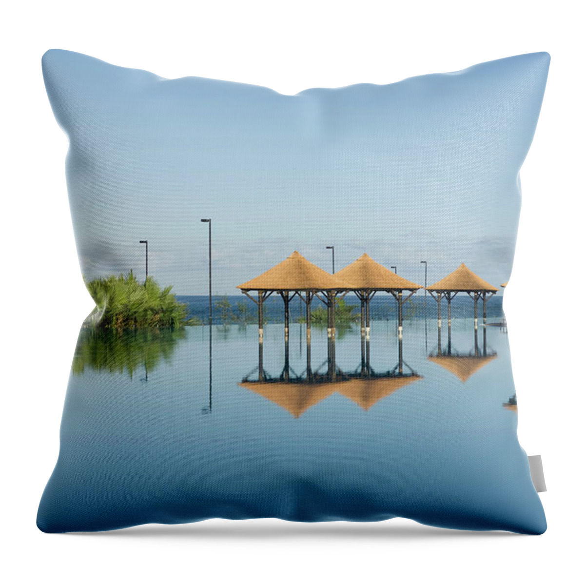 Tranquility Throw Pillow featuring the photograph Hotel Pool, Tenerife, Canary Islands by Cultura Rm Exclusive/ubach/de La Riva