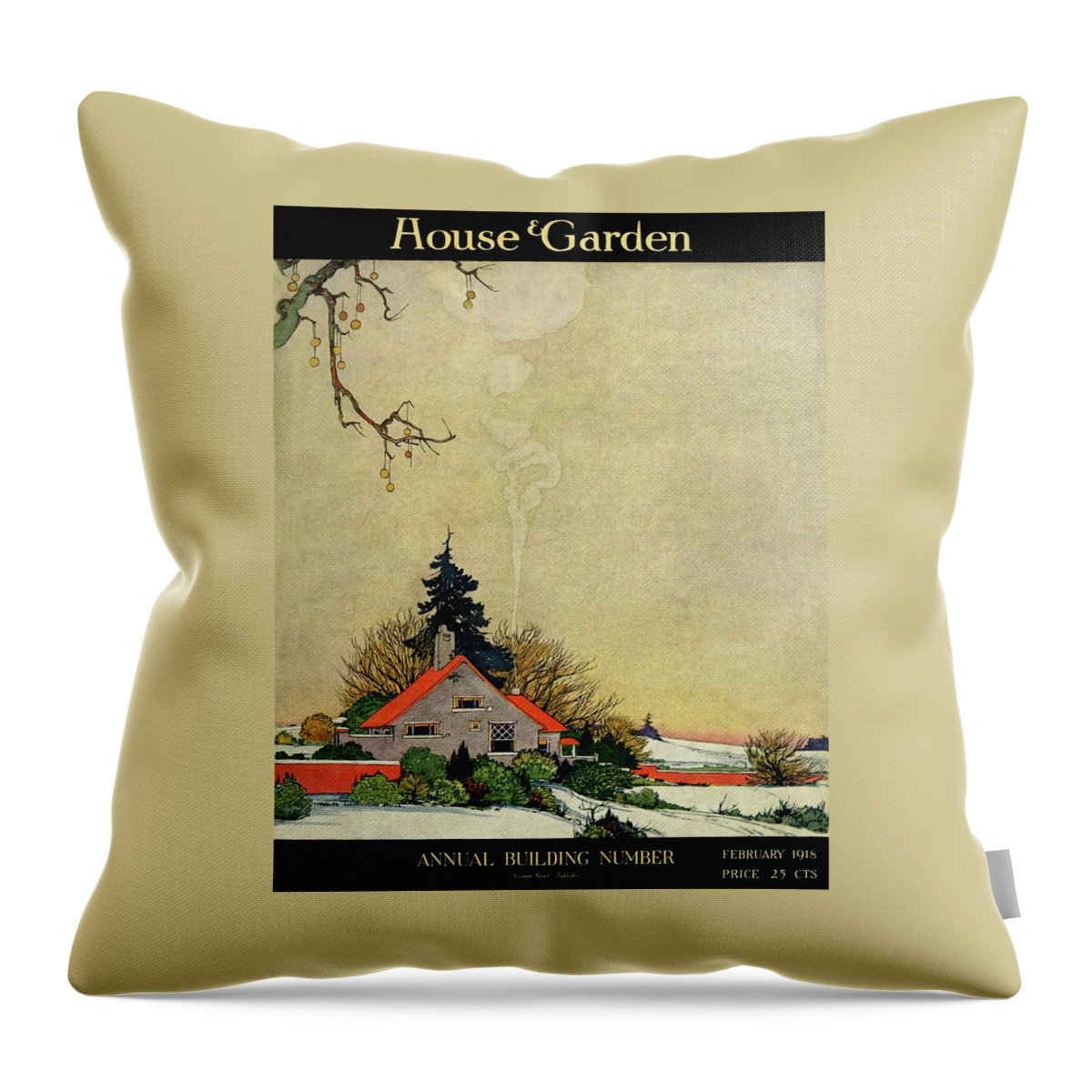 House And Garden Annual Building Number Cover Throw Pillow