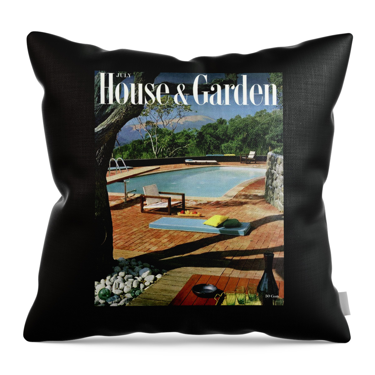 House And Garden Cover Featuring A Terrace Throw Pillow