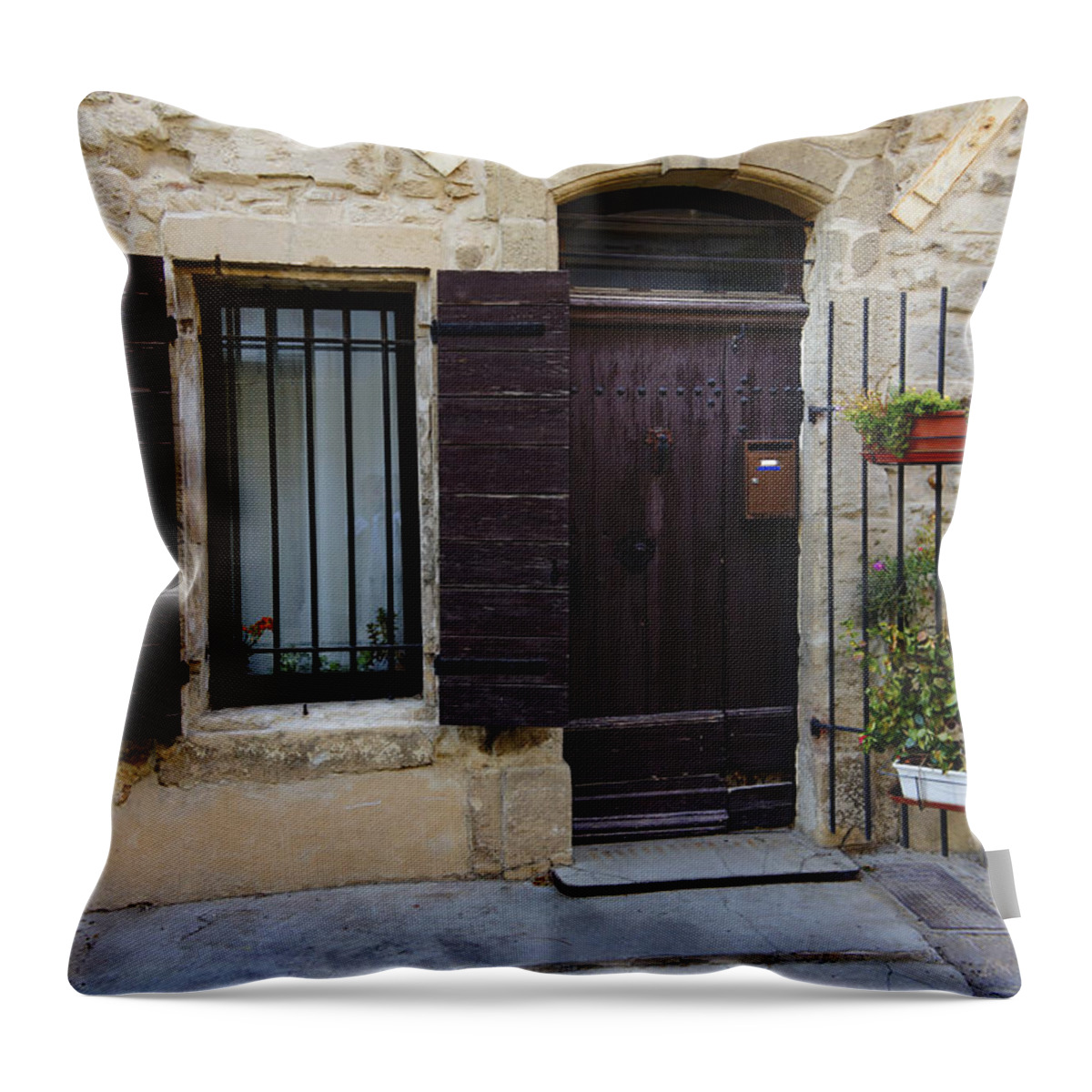 House Throw Pillow featuring the photograph House Arles France DSC01809 by Greg Kluempers