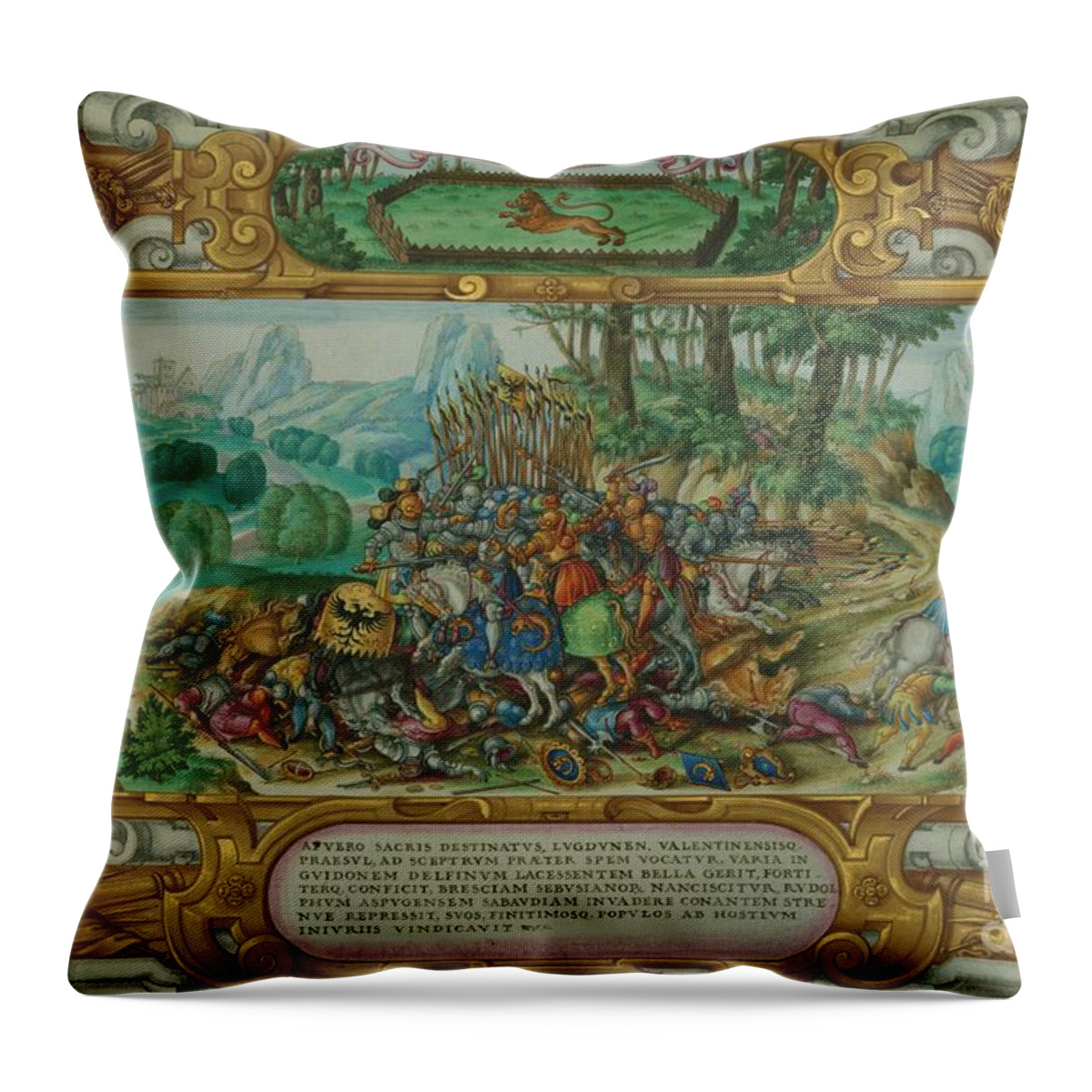 House Of Savoy Throw Pillow featuring the drawing House of Savoy by Celestial Images
