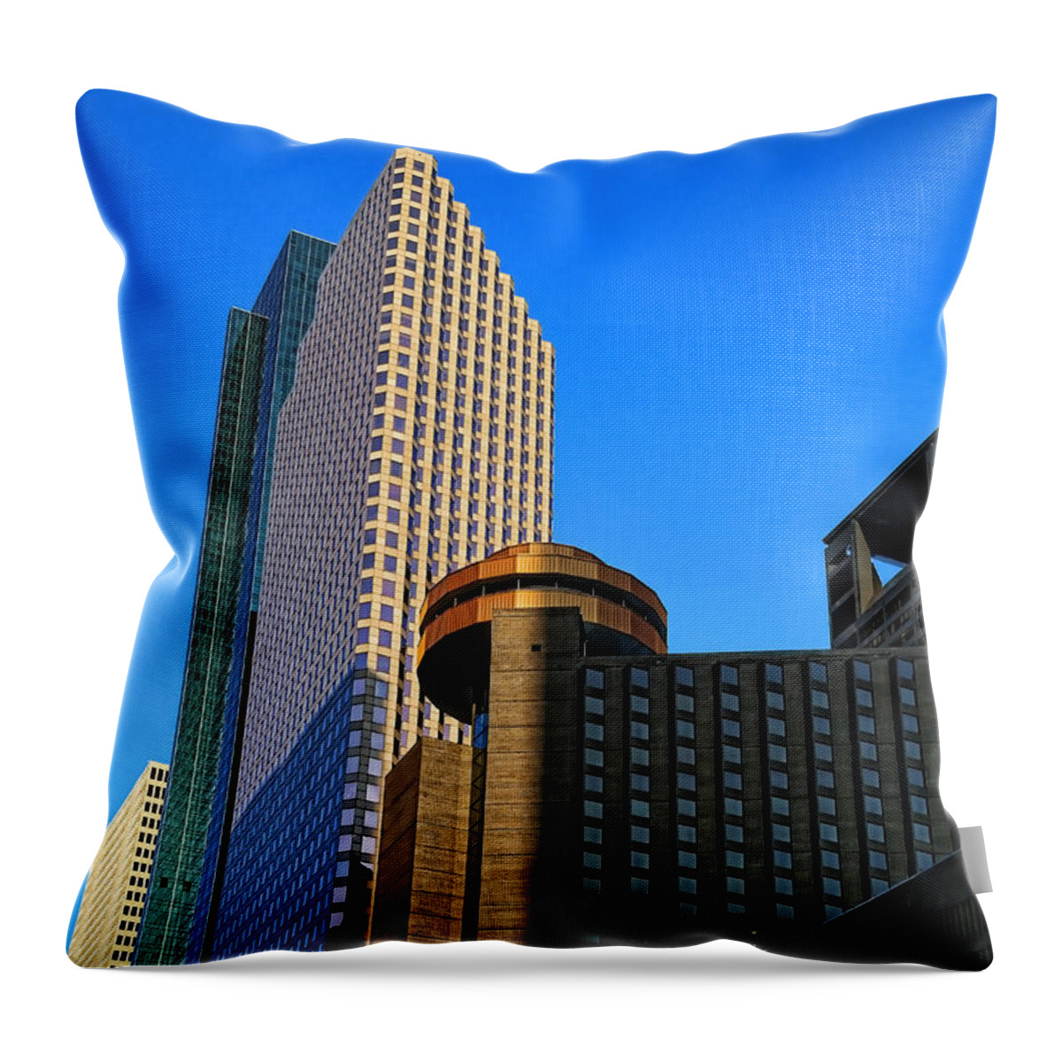 Houston Throw Pillow featuring the photograph Houston Buildings by Judy Vincent