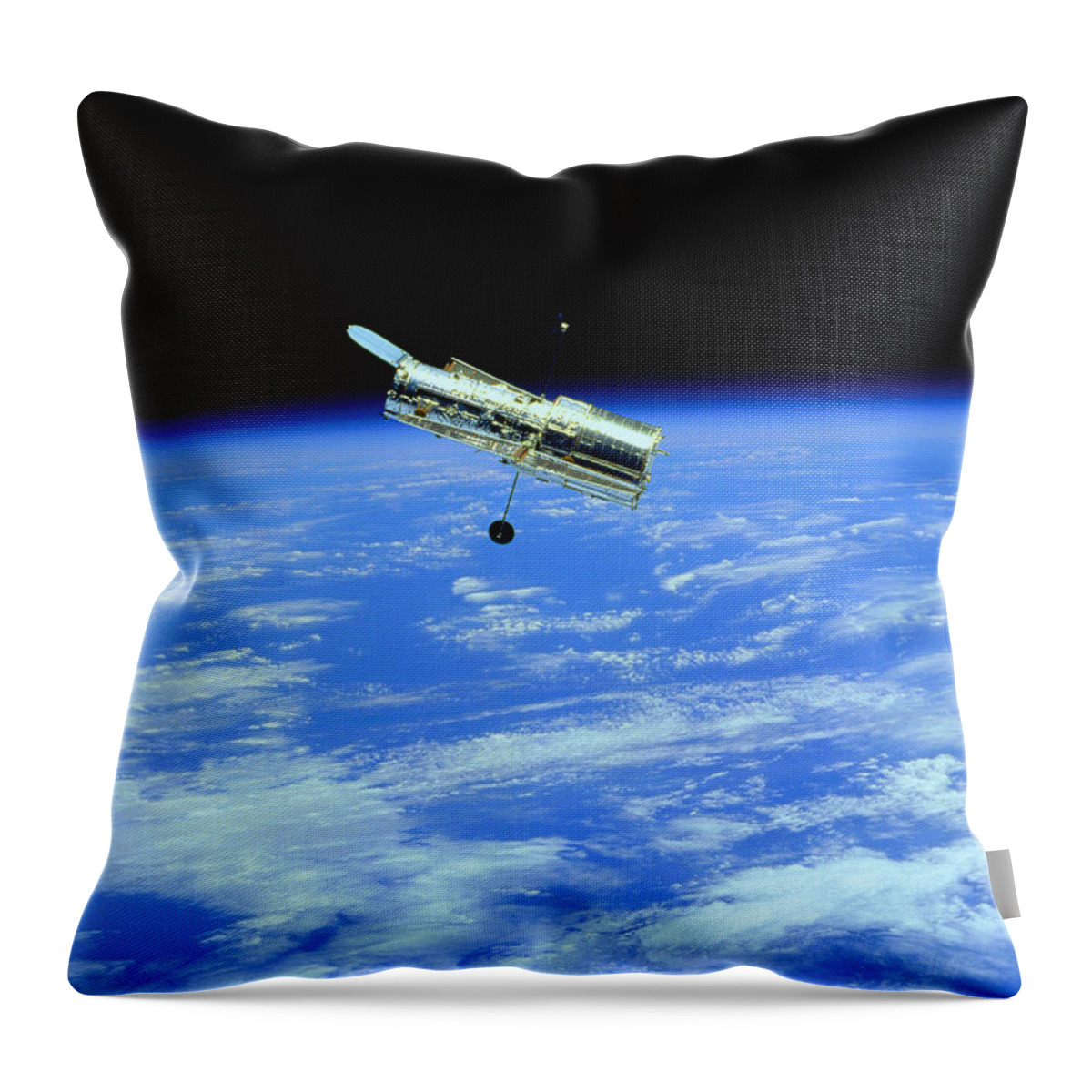Hubble Throw Pillow featuring the photograph Hubble Space Telescope by Ram Vasudev