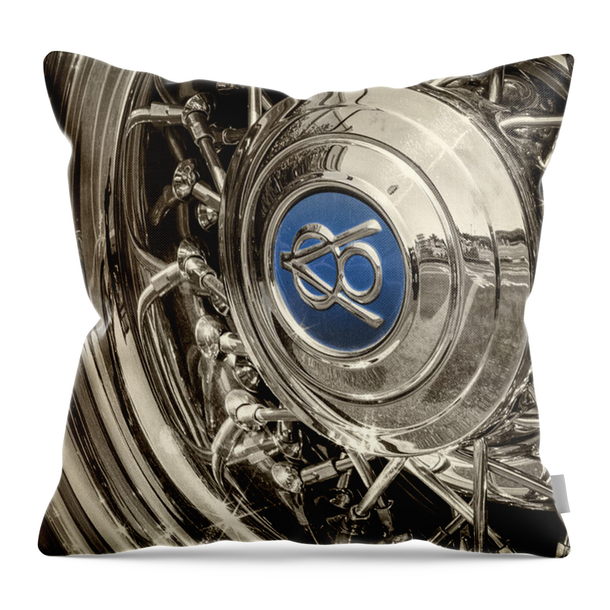 Hubcap Throw Pillow featuring the photograph Hubcap Deluxe by Caitlyn Grasso