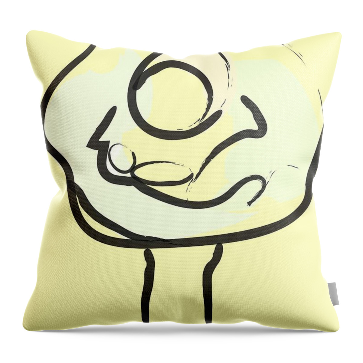 Tree Throw Pillow featuring the painting Hug tree by Go Van Kampen