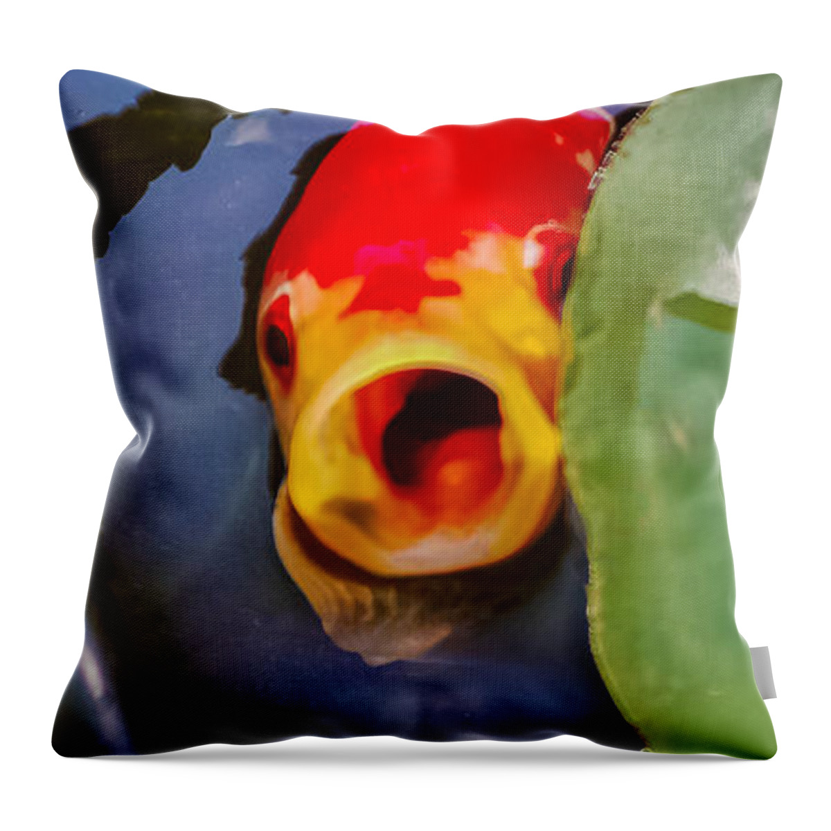 Koi Throw Pillow featuring the photograph Koi by Charlie Cliques