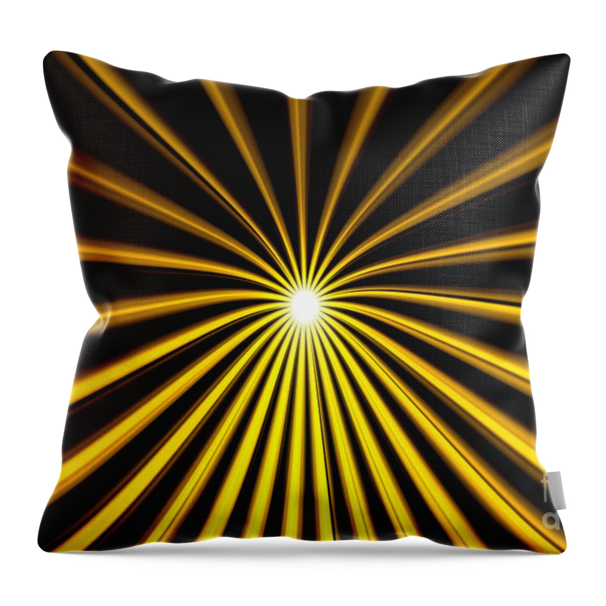 Hyperspace Throw Pillow featuring the painting Hyperspace Gold Landscape by Pet Serrano