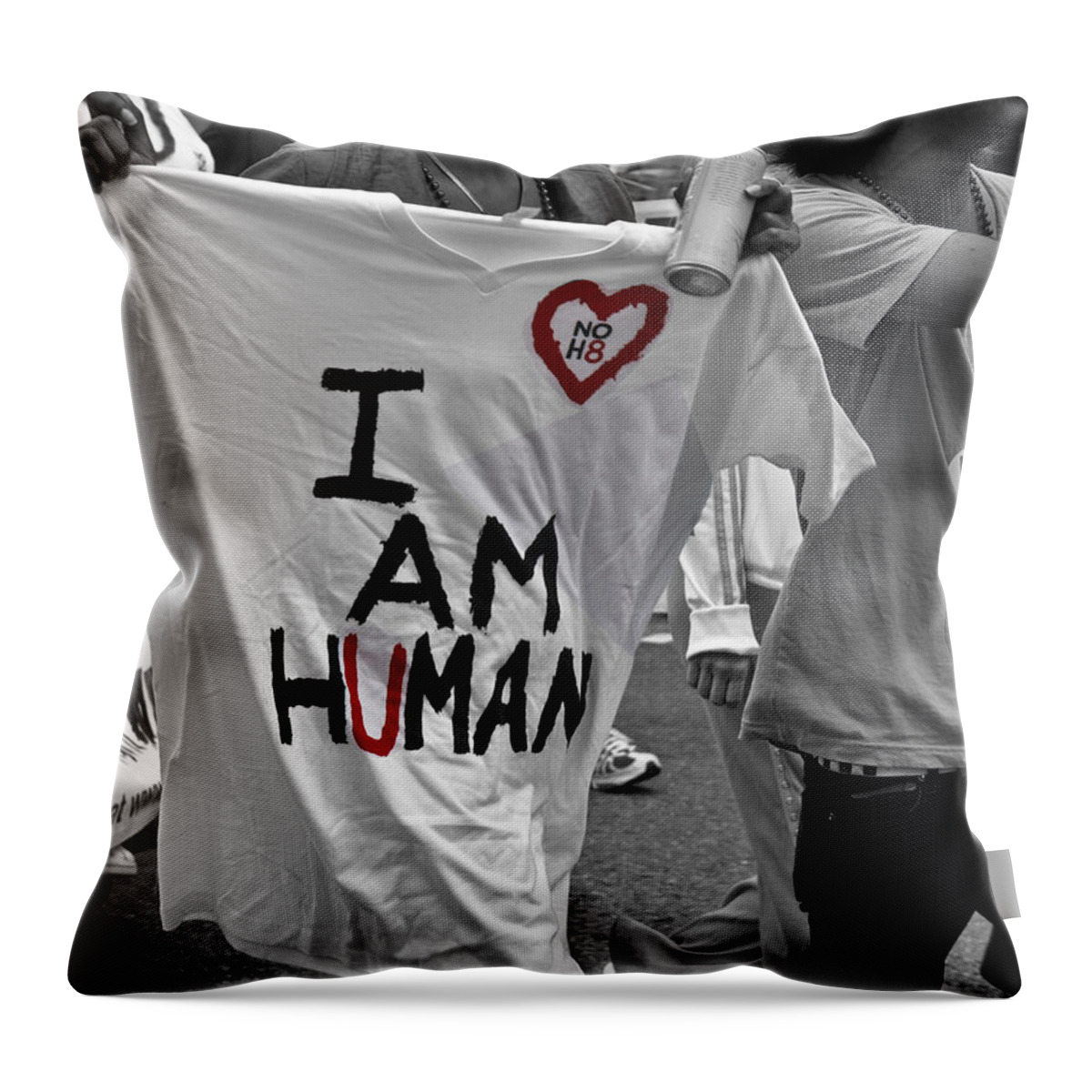 I Am Human Throw Pillow featuring the photograph I Am Human by Rebecca Dru