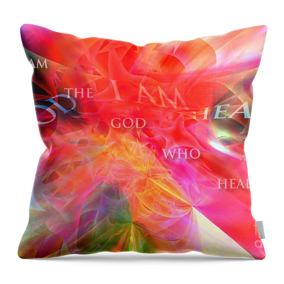 Hotel Art Throw Pillow featuring the digital art I AM the God Who Heals You by Margie Chapman