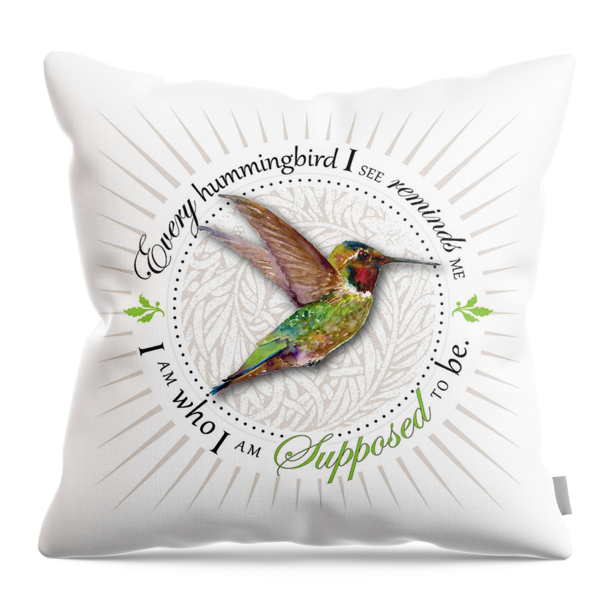 Bird Throw Pillow featuring the painting I am who I am supposed to be by Amy Kirkpatrick