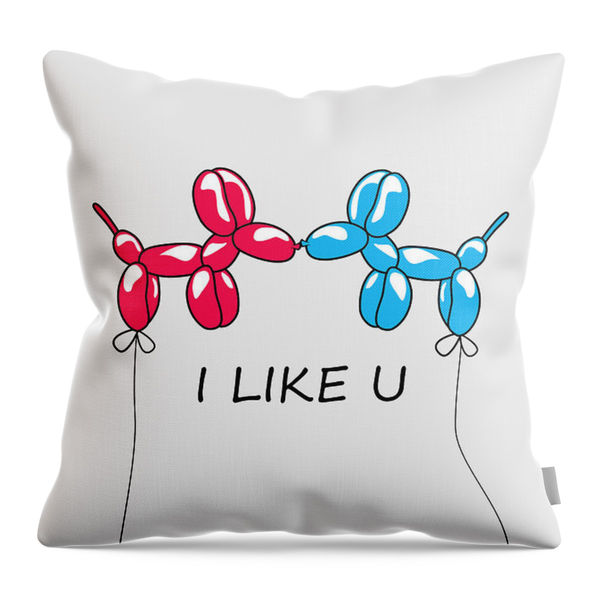 Love Throw Pillow featuring the digital art I Like You 2 by Mark Ashkenazi
