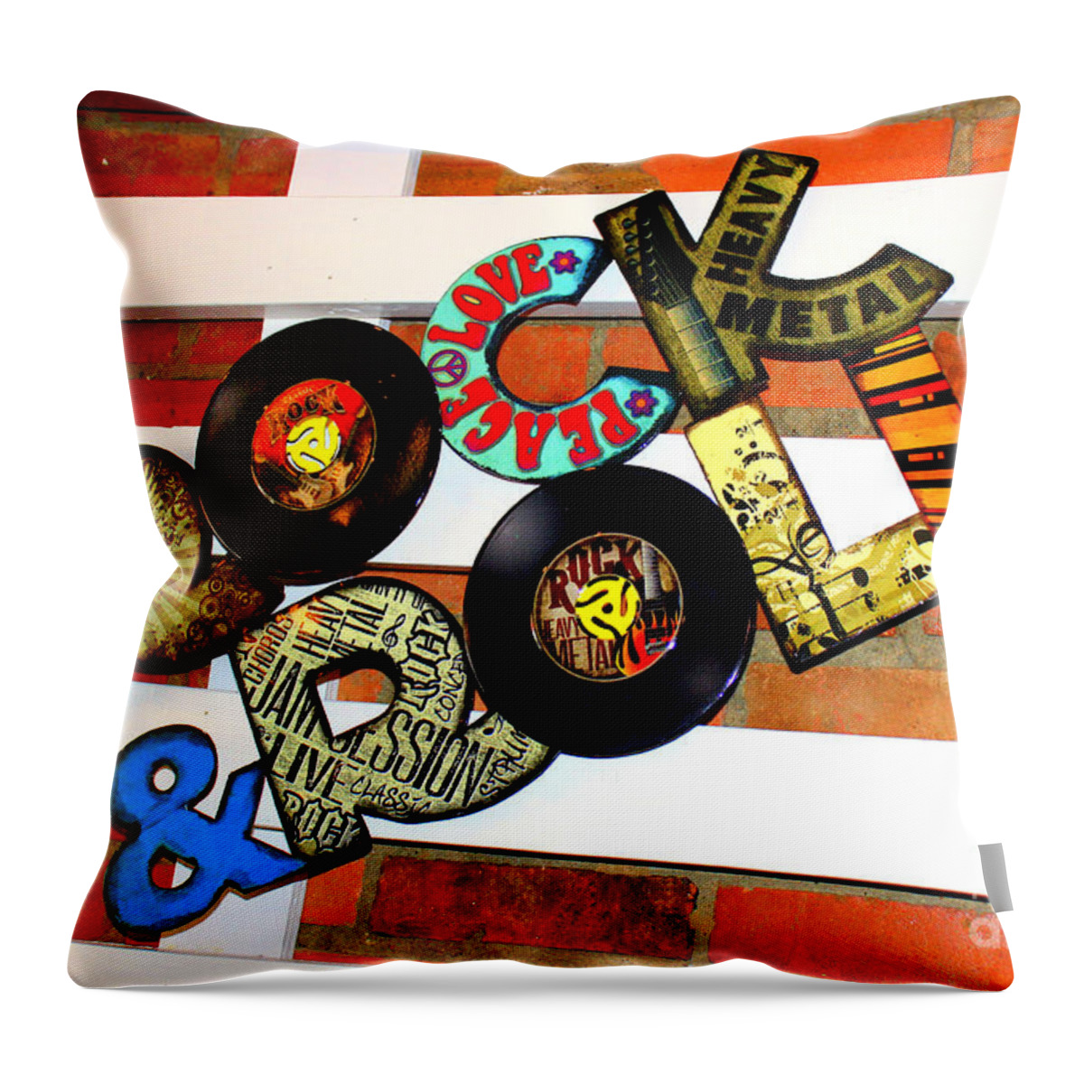 I Love Rock N Roll Song Throw Pillow featuring the photograph I Love Rock N Roll  by Kathy White