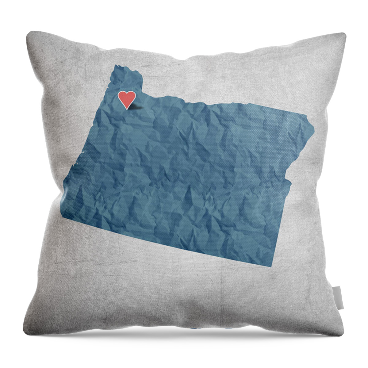 Salem Throw Pillow featuring the digital art I love Salem Oregon- Blue by Aged Pixel