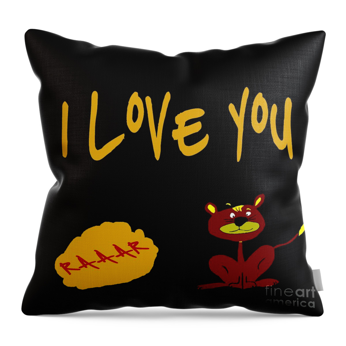 Drawings And Digital Throw Pillow featuring the painting I Love You by James and Donna Daugherty