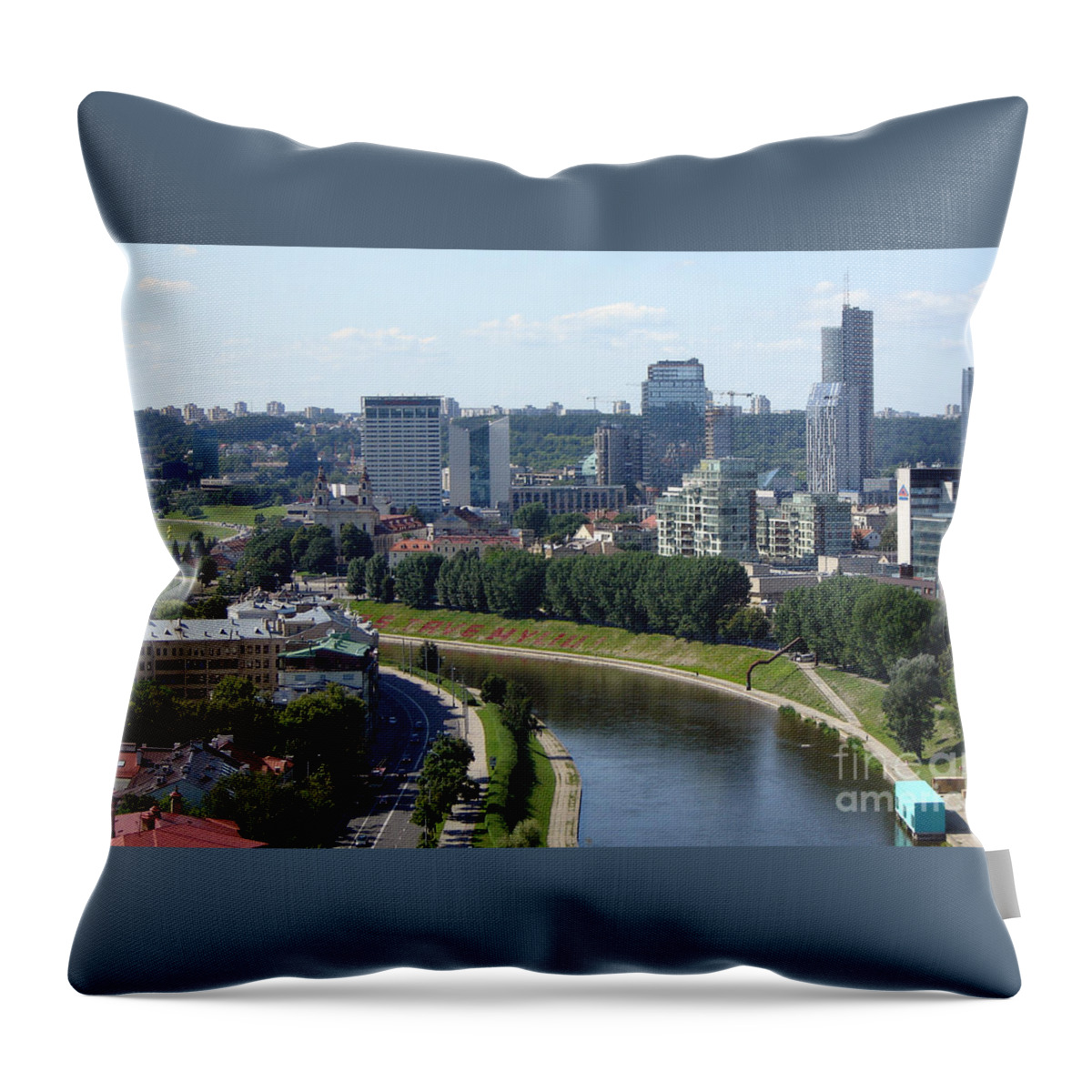 Vilnius Throw Pillow featuring the photograph I Love You. Vilnius. Lithuania by Ausra Huntington nee Paulauskaite