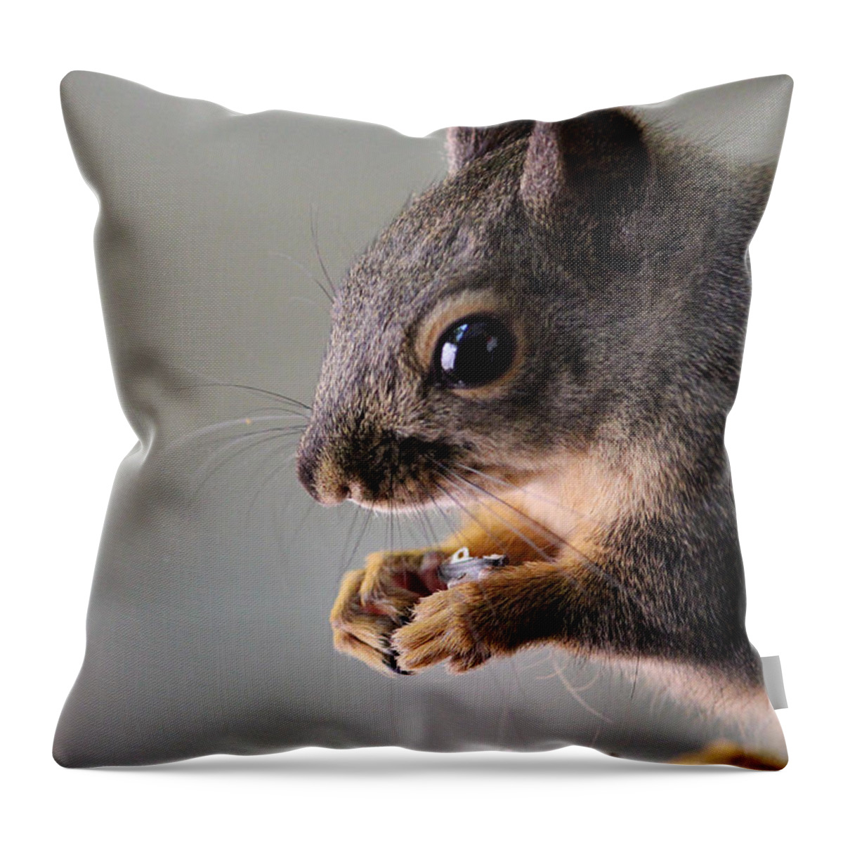 Mammals Throw Pillow featuring the photograph I open the seed like this by Kym Backland
