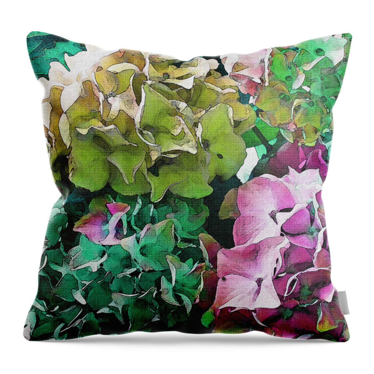 I Phone Case Throw Pillow featuring the photograph I Phone Case / Wall Art - Hydrangea Photo Art II by Debbie Portwood