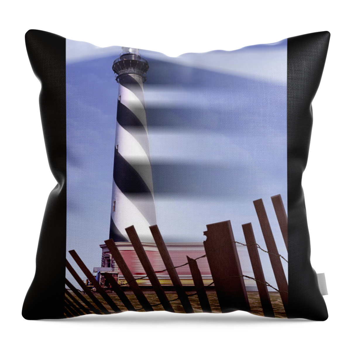 Hatteras Throw Pillow featuring the photograph I Saw The Lighthouse Move by Mike McGlothlen