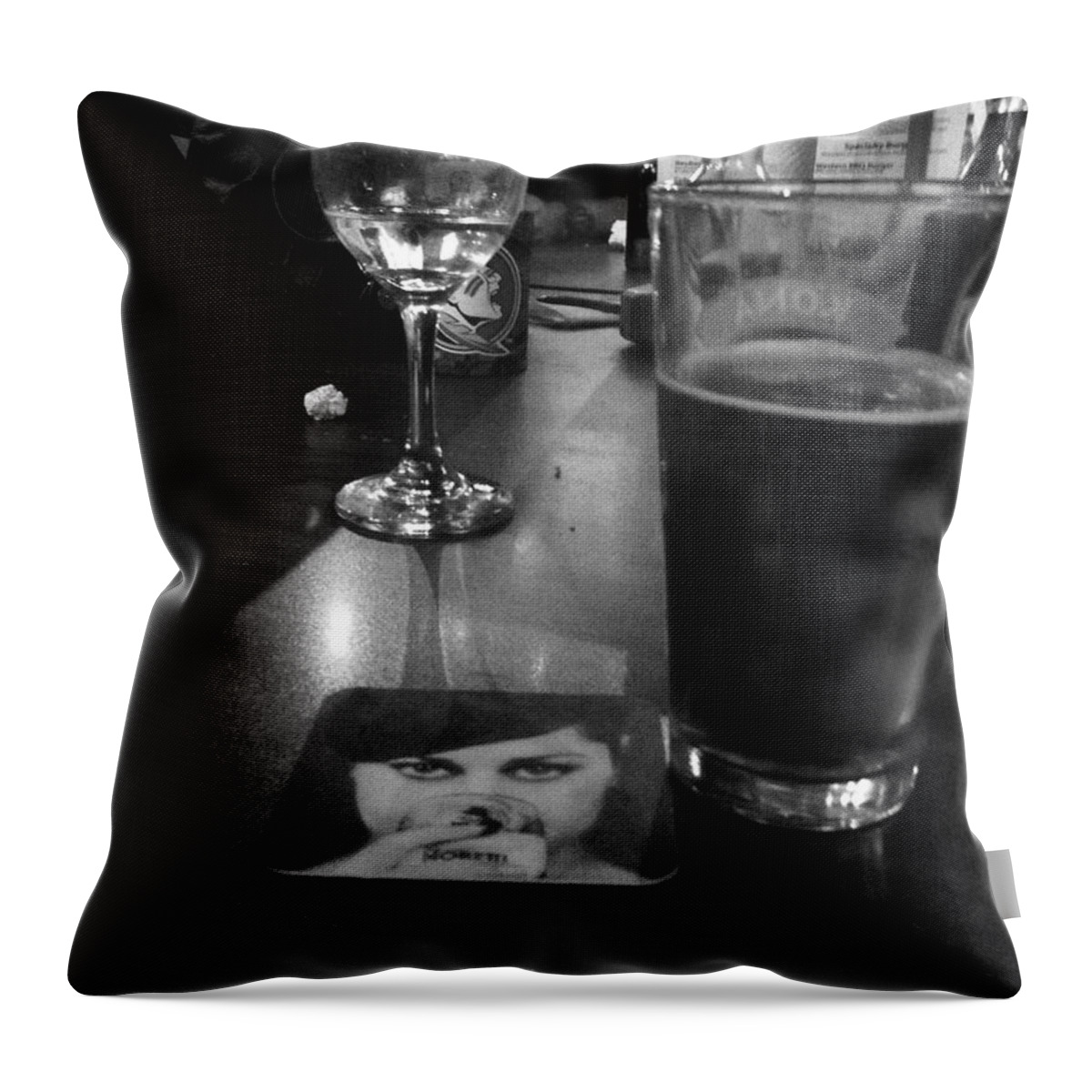 Beer Throw Pillow featuring the photograph I see you drinking by WaLdEmAr BoRrErO