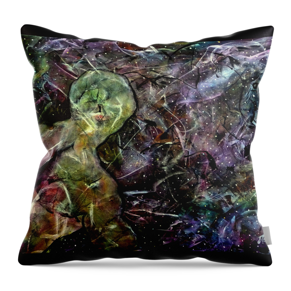 Walt Whitman Throw Pillow featuring the painting Stardust - I Sing the Body Electric by Jim Whalen