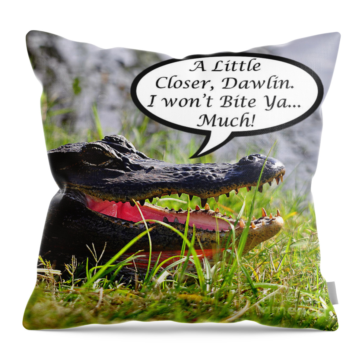 I Wont Bite Throw Pillow featuring the photograph I Won't Bite Greeting Card by Al Powell Photography USA