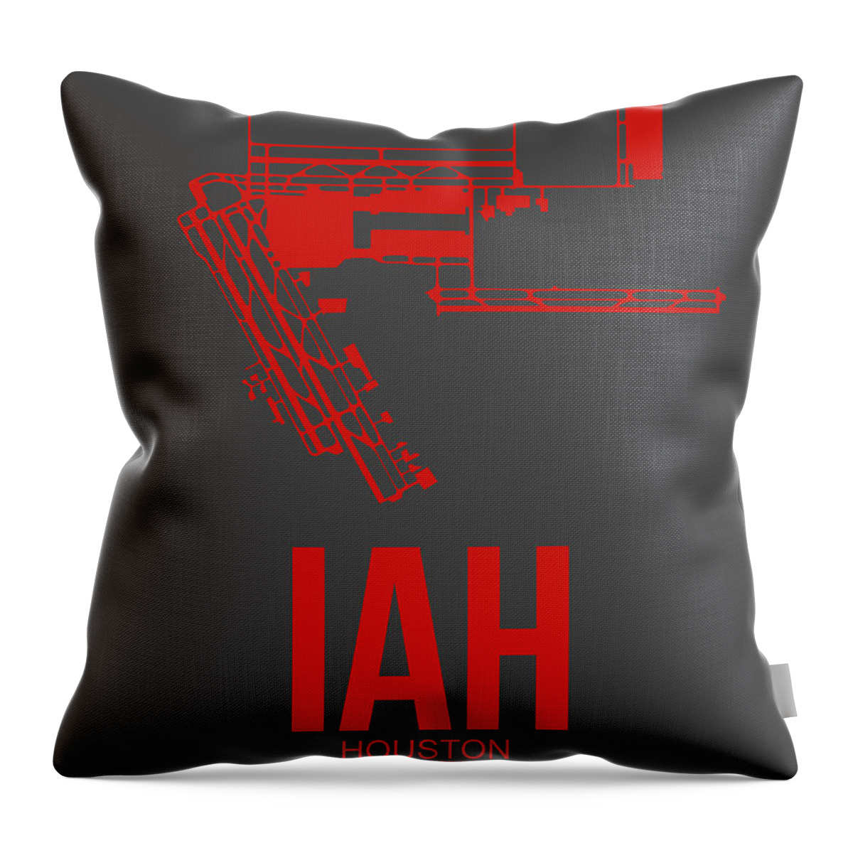 Houston Throw Pillow featuring the digital art IAH Houston Airport Poster 1 by Naxart Studio