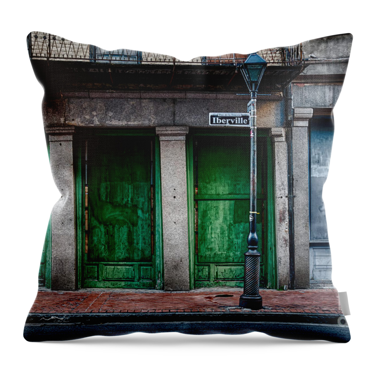  New Orleans Throw Pillow featuring the photograph Iberville Street in French Quarter NOLA by Kathleen K Parker