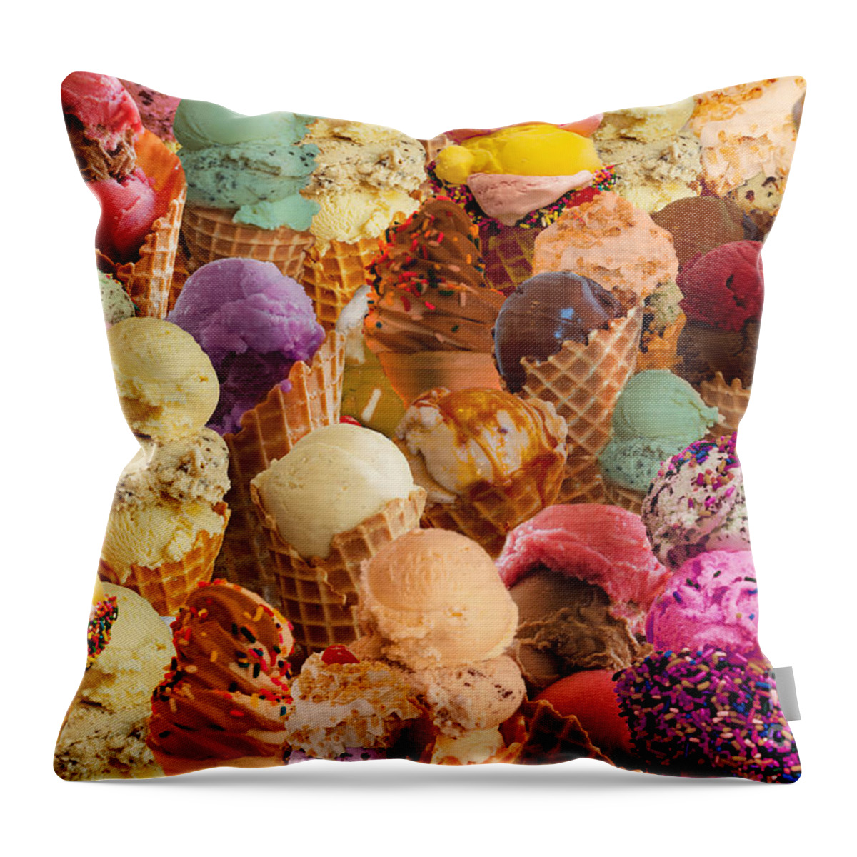 Abstract Throw Pillow featuring the digital art Ice Cream Crazy by MGL Meiklejohn Graphics Licensing