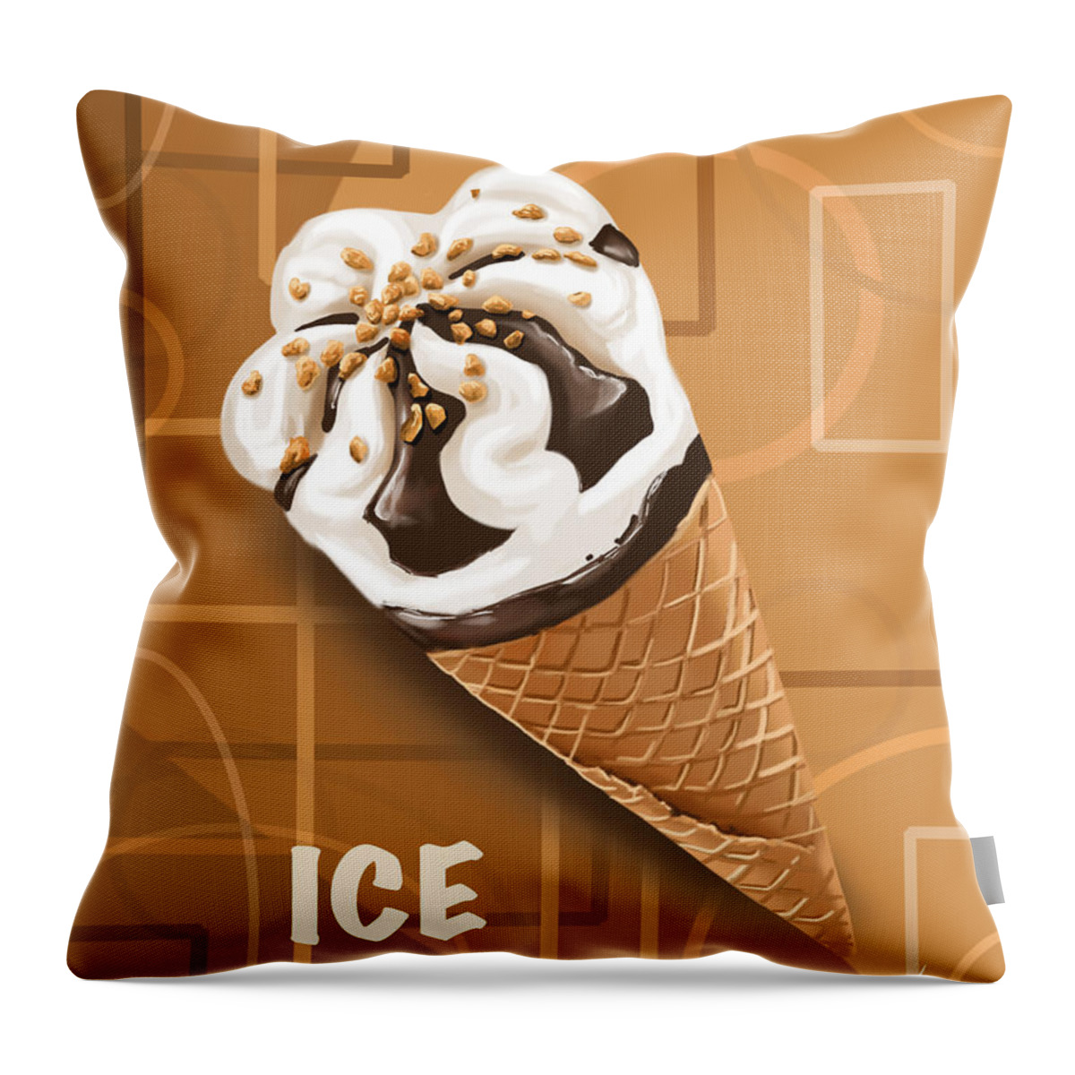 Ipad Throw Pillow featuring the digital art Ice cream by Veronica Minozzi