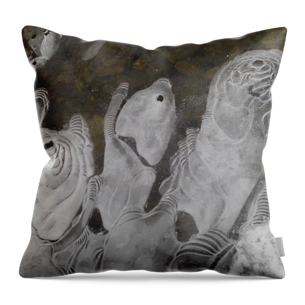Winter Throw Pillow featuring the photograph Ice Flow 4 by Robert Nickologianis