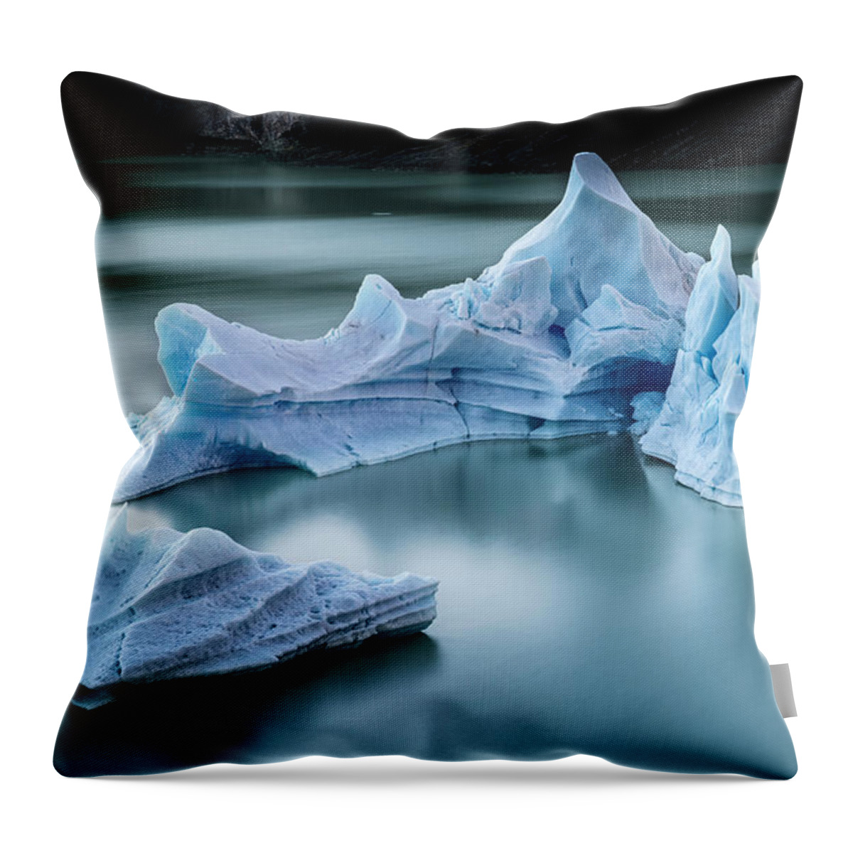 Tranquility Throw Pillow featuring the photograph Iceberg In Lake Grey In Torres Del Paine by Ignacio Palacios