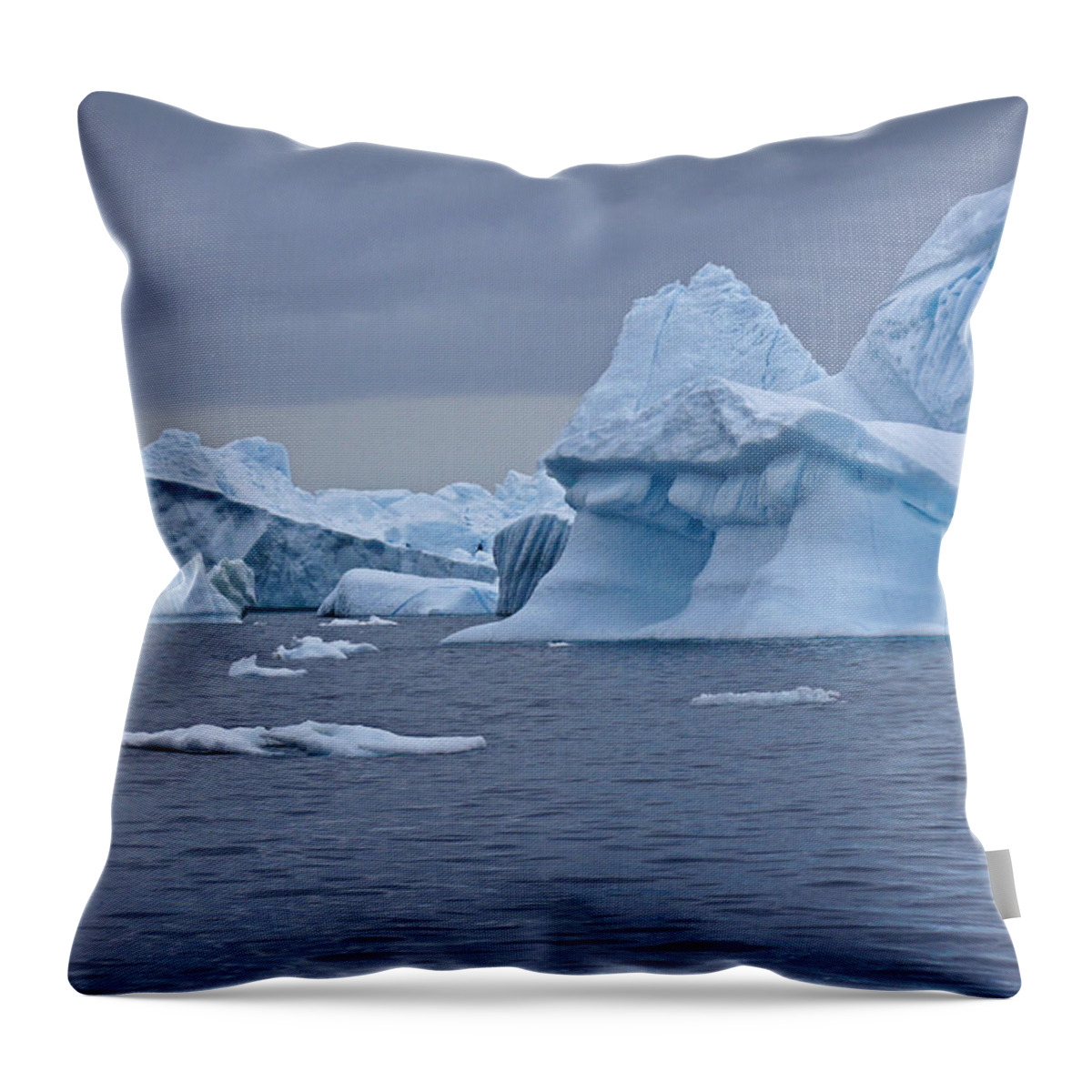 Arctic Throw Pillow featuring the photograph Icebergs in Blue No. 5 by Michele Burgess