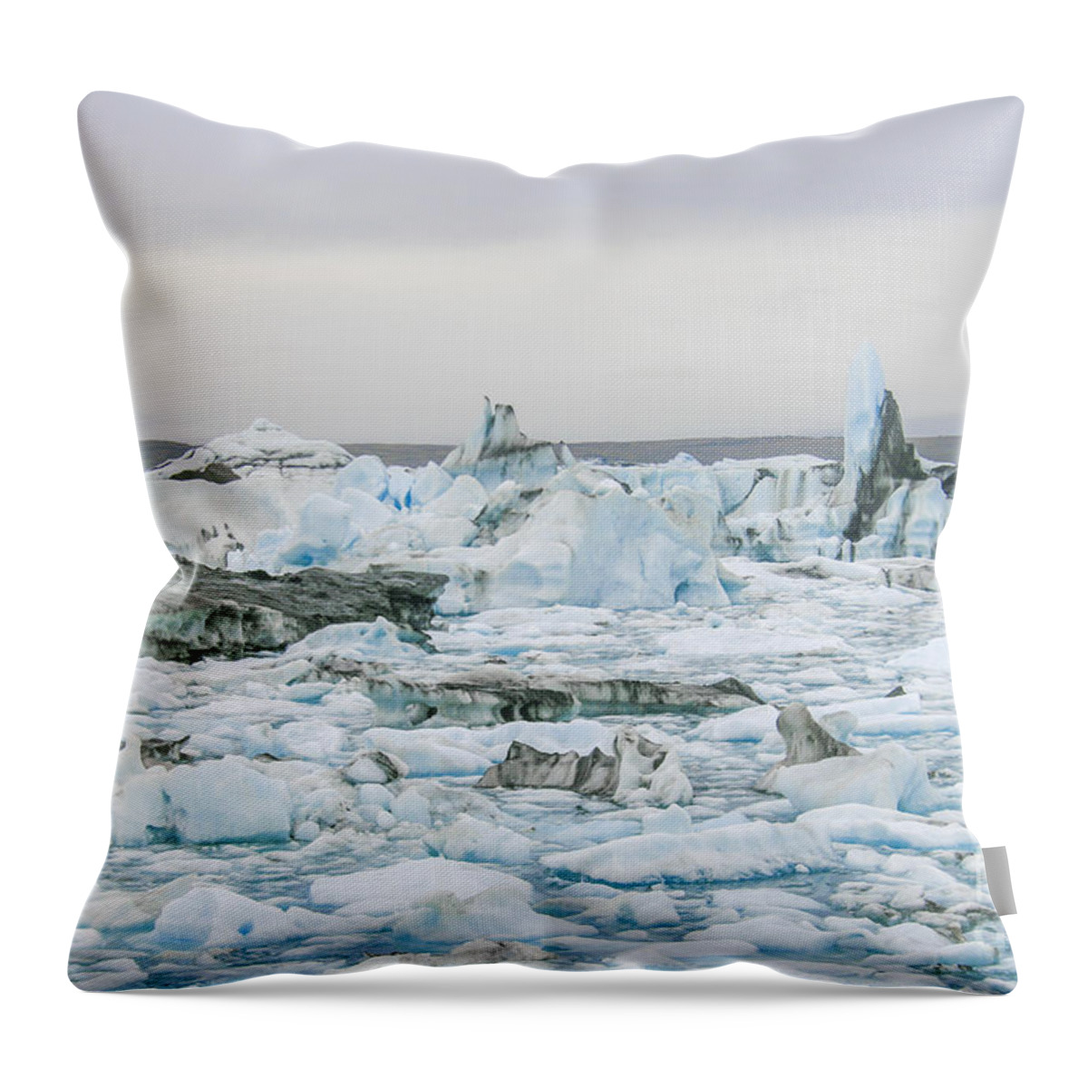 Antarctic Throw Pillow featuring the photograph Beautiful Iceberg lake by Patricia Hofmeester