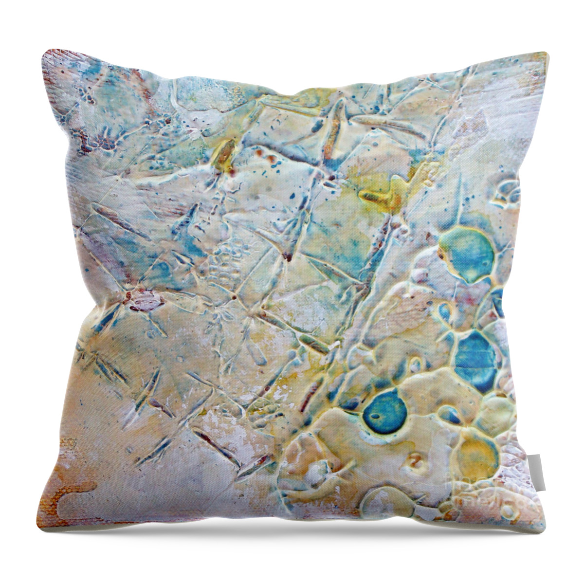 Texture Throw Pillow featuring the mixed media Iced Texture I by Phyllis Howard