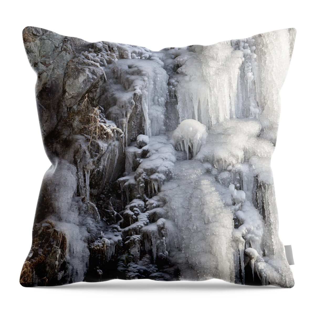 Alaska Throw Pillow featuring the photograph Icefall in Morning Light by Michele Cornelius
