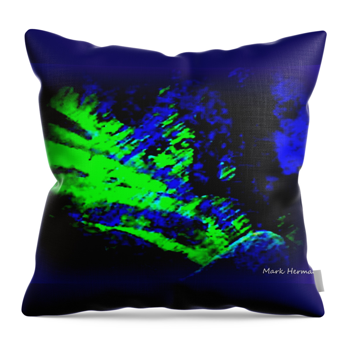 Dark/ & Bright Colors Throw Pillow featuring the painting Ichor by Mark Herman
