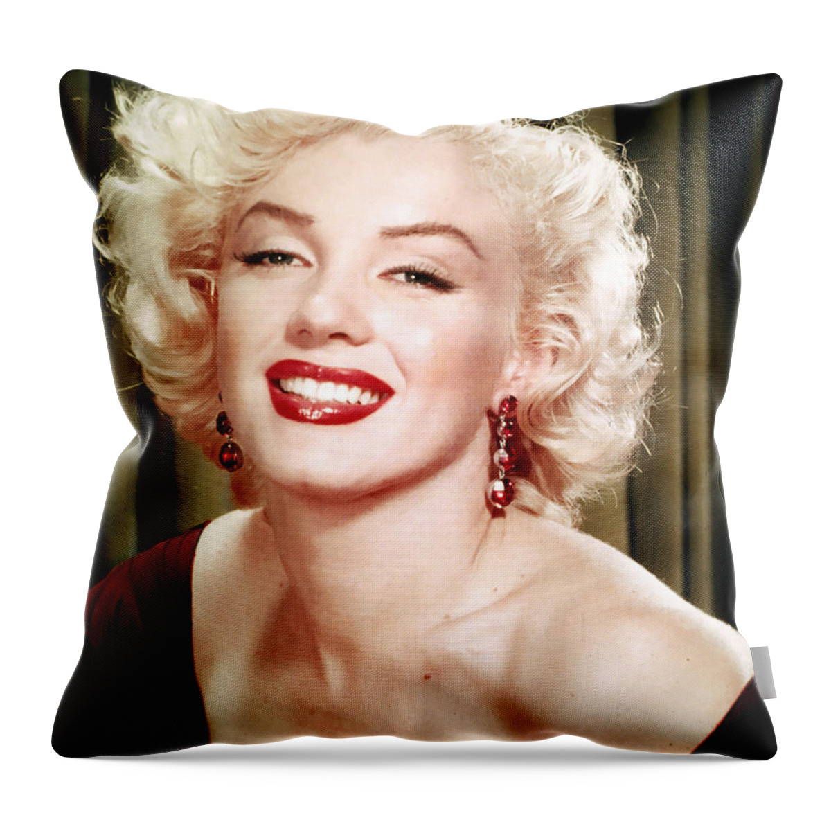 Marilyn Monroe Throw Pillow featuring the photograph Iconic Marilyn Monroe by Georgia Clare