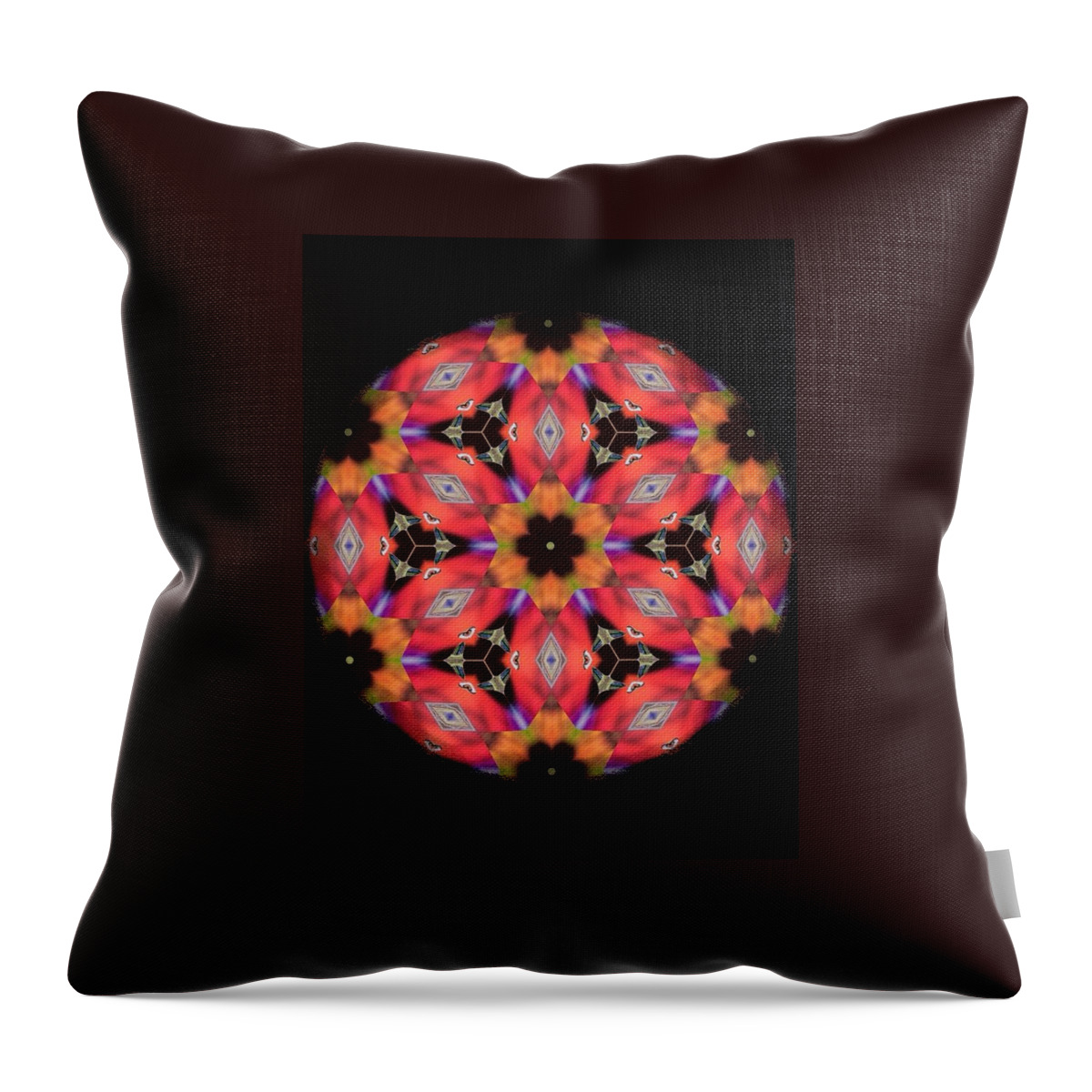 Digital Art Throw Pillow featuring the digital art iCube Mandala by Karen Buford